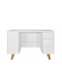 Children's Desk with Drawers Zara in White / Natural Wood - Novelies