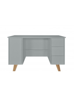 Children's Desk with Drawers Zara in Grey / Natural Wood - Novelies