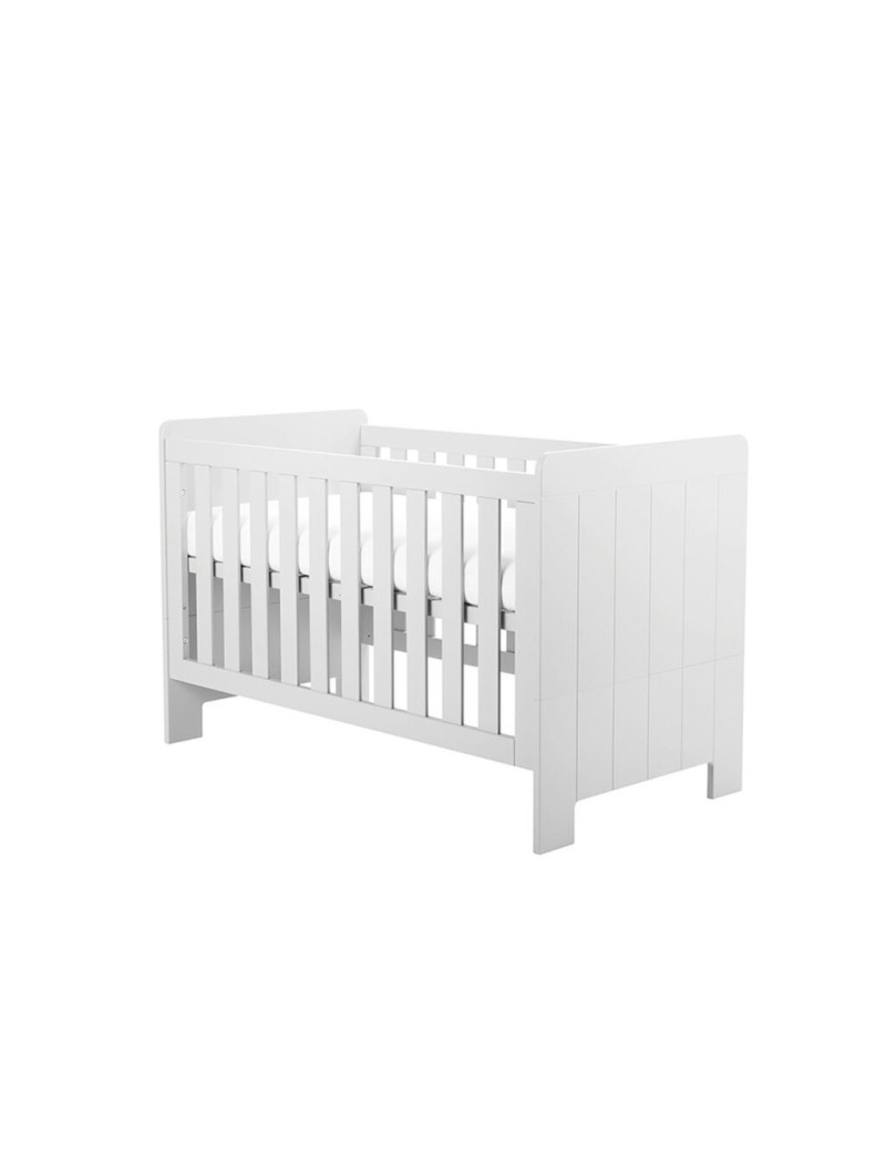 Cradle with bars for Babies 140x70 convertible to Bed in White or Gray MDF and Pine Wood