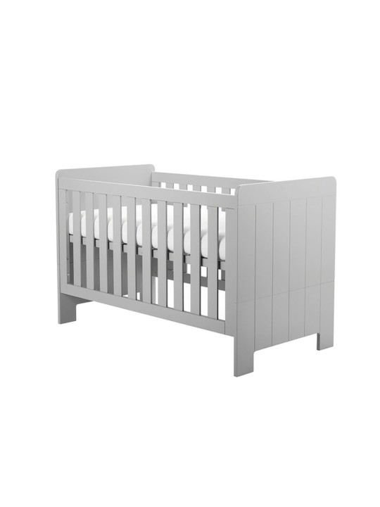 Culla con sbarre per Neonati 140x70 trasformabile in lettino in MDF Bianco o Grigio e Legno di Pino