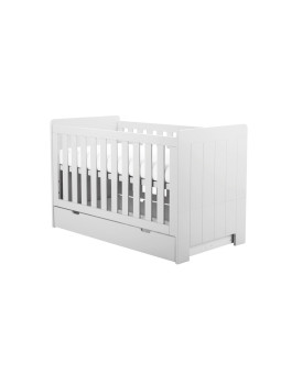 Cradle with bars for Babies 140x70 convertible to Bed in White or Gray MDF and Pine Wood