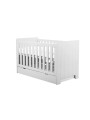 Cradle with bars for Babies 140x70 convertible to Bed in White or Gray MDF and Pine Wood