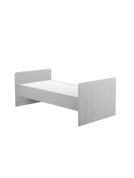 Cradle with bars for Babies 140x70 convertible to Bed in White or Gray MDF and Pine Wood