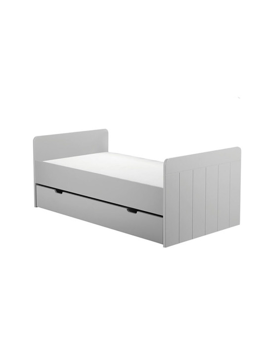 Cradle with bars for Babies 140x70 convertible to Bed in White or Gray MDF and Pine Wood