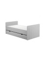 Cradle with bars for Babies 140x70 convertible to Bed in White or Gray MDF and Pine Wood