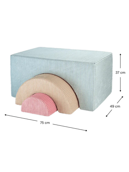 Set da Gioco Arcobaleno per Bambini in Velluto Menta - Wigiwama