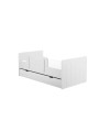 Cradle with bars for Babies 140x70 convertible to Bed in White or Gray MDF and Pine Wood