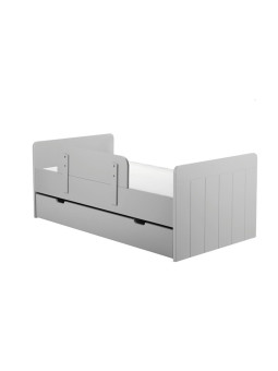 Culla con sbarre per Neonati 140x70 trasformabile in lettino in MDF Bianco o Grigio e Legno di Pino