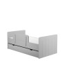 Cradle with bars for Babies 140x70 convertible to Bed in White or Gray MDF and Pine Wood