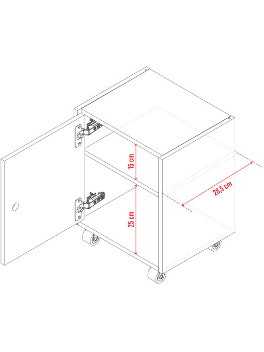 Storage Cabinet with Wheels Spot Young - VOX
