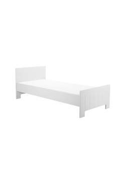 Single Bed 200x90cm for Kids and Children in White or Gray MDF and Pine Wood