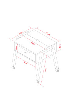 Table on Wheels with Liftable Top Spot Young - VOX