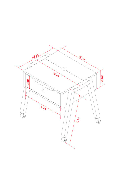 Table on Wheels with Liftable Top Spot Young - VOX