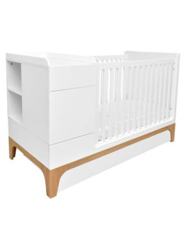 Evolutionary cradle 70x120 convertible into a junior bed 70x160 with storage and drawer + desk Up! Bellamy