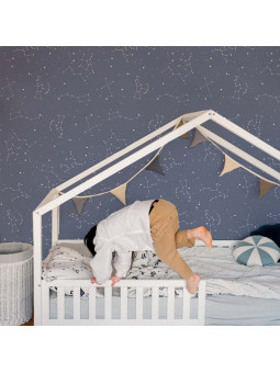 Wallpaper for Children's Bedroom Simple cosmos blue by Dekornik