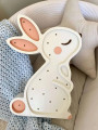 White Bunny Handmade Wooden Children's Lamp - Peekaboo