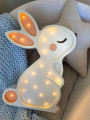 Lampada Notturna in Legno Bunny Coniglio Bianco per Camerette Bambini - Peekaboo