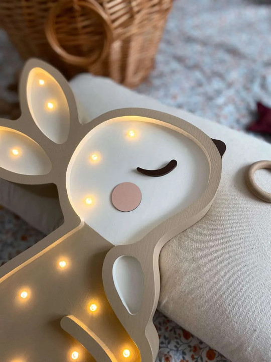 Lampada in Legno Bunny Coniglio Beige - Peekaboo
