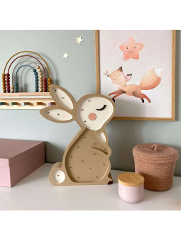 Lampada in Legno Bunny Coniglio Beige - Peekaboo