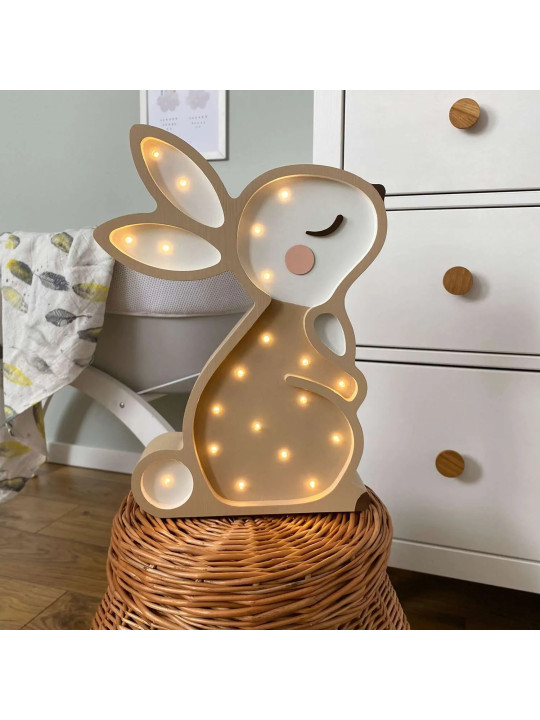 Lampada in Legno Bunny Coniglio Beige - Peekaboo