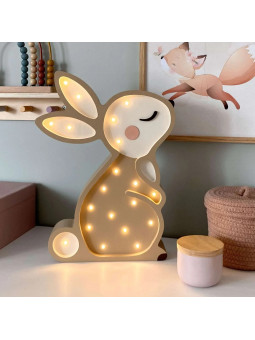 Lampada in Legno Bunny Coniglio Beige - Peekaboo