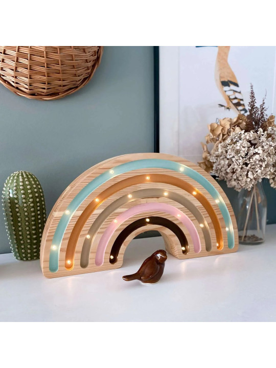 Rainbow Wood Handmade Wooden Children's Lamp - Peekaboo