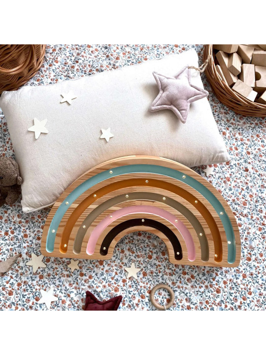 Rainbow Wood Handmade Wooden Children's Lamp - Peekaboo
