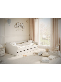 Letto per Bambini in legno bianco 90x200 Blanka con Letto Extra - Kocot Kids