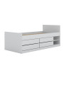 Single bed for children 90x200 cm with shelves and drawers for extra space Leon by Kocot Kids