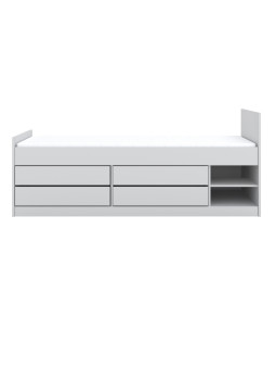 Single bed for children 90x200 cm with shelves and drawers for extra space Leon by Kocot Kids