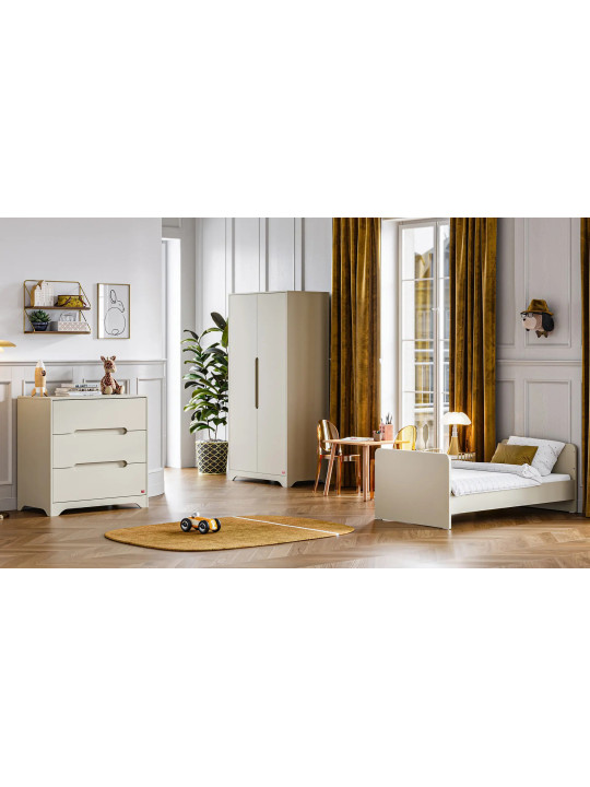 Armadio guardarobe a 2 ante in legno beige per la cameretta dei bambini Ova by VOX