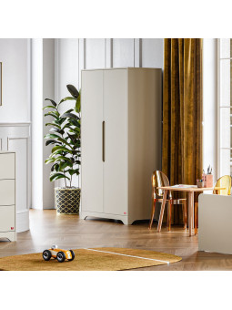 Ova 2-door wardrobe in beige wood for children's bedroom by VOX
