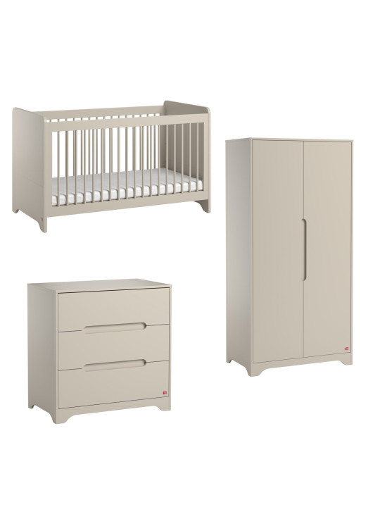 Cameretta Completa 3 Pezzi con Culla 60x120 serie Ova beige - VOX
