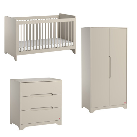 Cameretta Completa 3 Pezzi con Culla 60x120 serie Ova beige - VOX