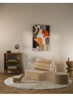 Flipster by Wigiwama Kids Foam Modular Sofa Set with Removable Cover in Brown Corduroy Biscuit