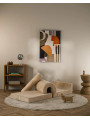 Flipster by Wigiwama Kids Foam Modular Sofa Set with Removable Cover in Brown Corduroy Biscuit