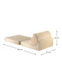 Flipster by Wigiwama Kids Foam Modular Sofa Set with Removable Cover in Brown Corduroy Biscuit