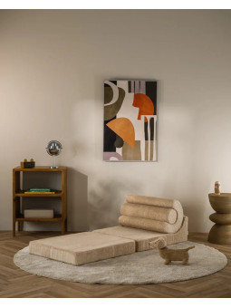 Flipster by Wigiwama Kids Foam Modular Sofa Set with Removable Cover in Brown Corduroy Biscuit