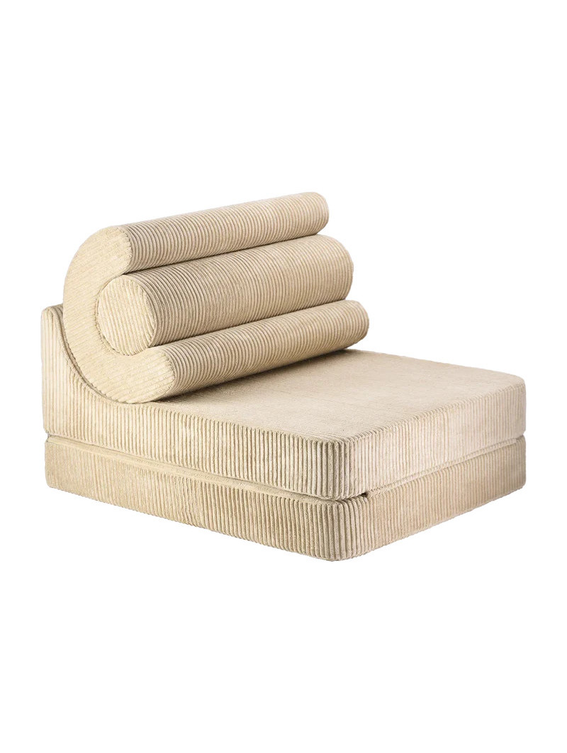 Flipster by Wigiwama Kids Foam Modular Sofa Set with Removable Cover in Brown Corduroy Biscuit