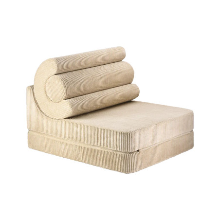 Flipster by Wigiwama Kids Foam Modular Sofa Set with Removable Cover in Brown Corduroy Biscuit