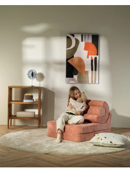 Flipster by Wigiwama Kids Foam Modular Sofa Set with Removable Cover in Pink Mousse