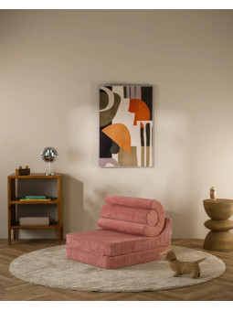 Divano Modulare per Bambini Flipster in Velluto Rosa - Wigiwama