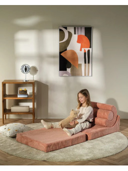 Flipster by Wigiwama Kids Foam Modular Sofa Set with Removable Cover in Pink Mousse