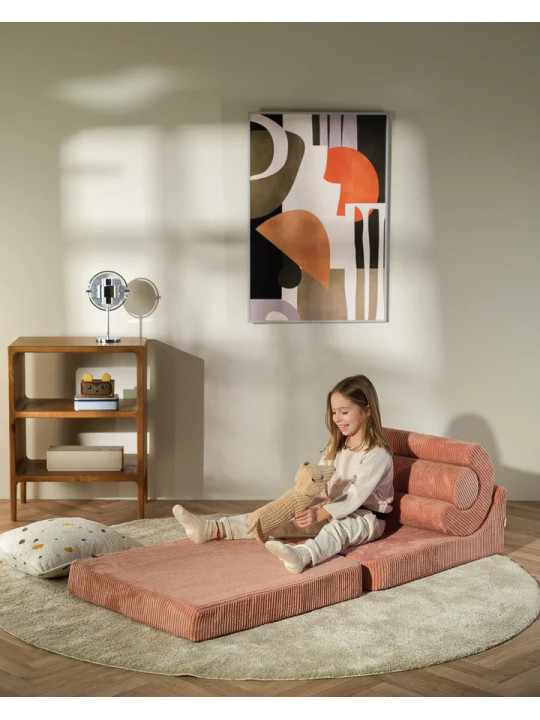 Flipster by Wigiwama Kids Foam Modular Sofa Set with Removable Cover in Pink Mousse