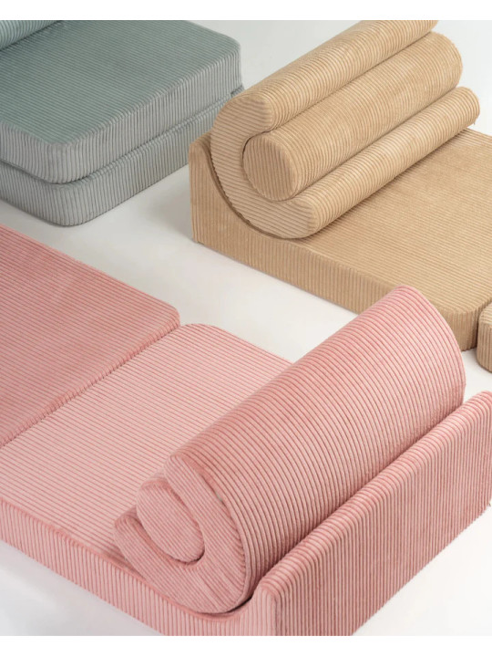 Flipster by Wigiwama Kids Foam Modular Sofa Set with Removable Cover in Pink Mousse