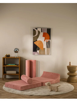 Flipster by Wigiwama Kids Foam Modular Sofa Set with Removable Cover in Pink Mousse