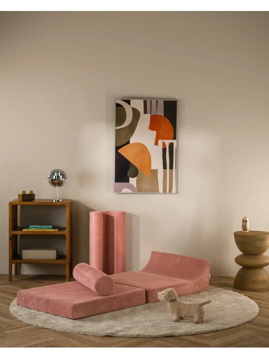 Flipster by Wigiwama Kids Foam Modular Sofa Set with Removable Cover in Pink Mousse
