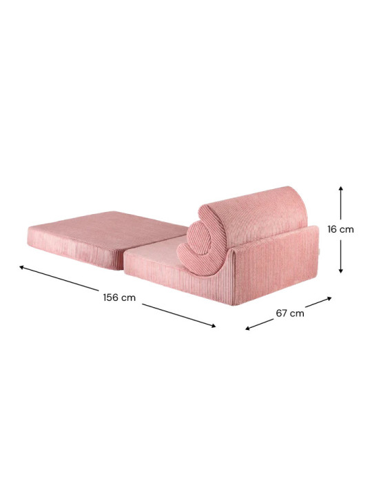 Flipster by Wigiwama Kids Foam Modular Sofa Set with Removable Cover in Pink Mousse