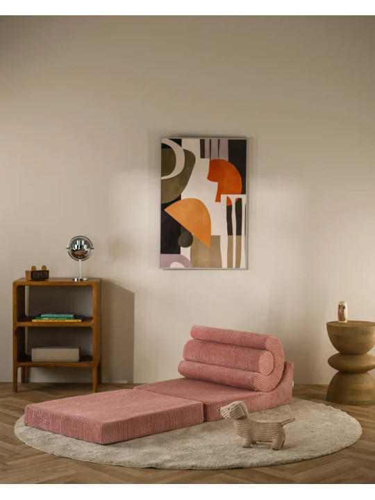 Flipster by Wigiwama Kids Foam Modular Sofa Set with Removable Cover in Pink Mousse