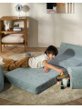 Flipster by Wigiwama Kids Foam Modular Sofa Set with Removable Cover in Peppermint Green